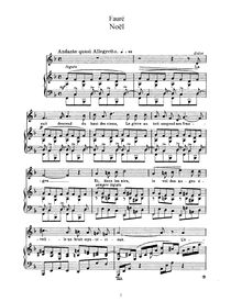 Partition No. 1 - Noël (F), 2 chansons, Op. 43, Fauré, Gabriel