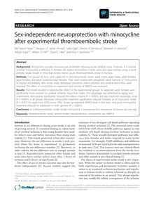 Sex-independent neuroprotection with minocycline after experimental thromboembolic stroke