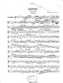Partition violon, Piano quatuor, Quartett en B dur, für Pianoforte, Violine, Bratsche und Violoncell