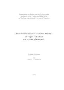Relativistic electronic transport theory [Elektronische Ressource] : the spin Hall effect and related phenomena / Stephan Lowitzer