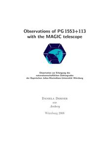 Observations of PG 1553+113 with the MAGIC telescope [Elektronische Ressource] / Daniela Dorner