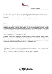 Le rôle des jeunes dans les stratégies familiales en milieu rural tunisien - article ; n°2 ; vol.16, pg 227-234