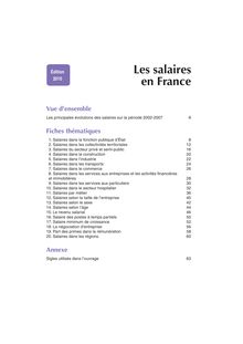 Sommaire - Les salaires en France - Insee Références web - Édition 2010