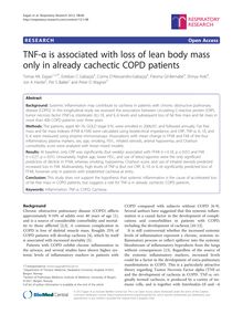 TNF-α is associated with loss of lean body mass only in already cachectic COPD patients