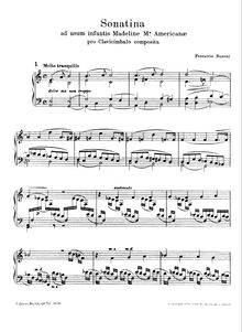 Partition complète, Sonatina No.3, Sonatina ad usum Infantis Madeline M.* Americanae