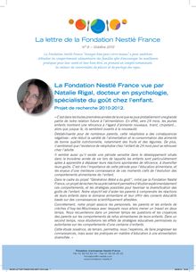 La Fondation Nestlé France vue par Natalie Rigal, docteur en ...