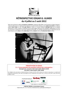 Rétrospective Edgar G. Ulmer à la Cinémathèque Française