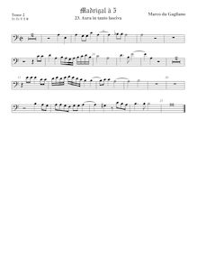 Partition ténor viole de gambe 2, basse clef, Il quinto libro de madrigali a cinque voci