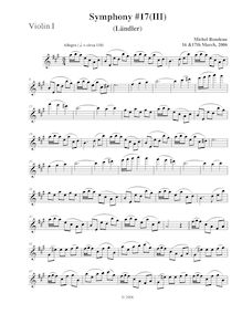 Partition violons I, Symphony No.17, A major, Rondeau, Michel