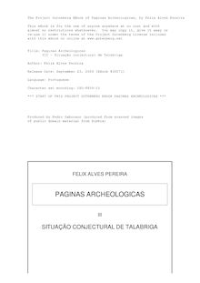 Paginas Archeologicas - III - Situação conjectural de Talabriga