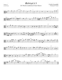 Partition ténor viole de gambe 2, alto clef, madrigaux, Book 1, Gesualdo, Carlo par Carlo Gesualdo