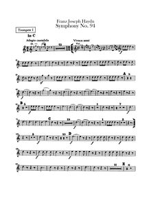 Partition trompette 1, 2 (en C), Symphony No.94 en G major “Paukenschlag”