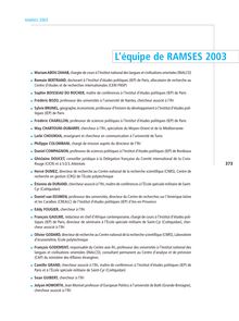 L équipe de RAMSES 2003