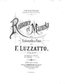 Partition de piano et partition de violoncelle, Romance et Mazurka