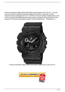 G Shock Combination Miltary WatchMatte Black model number is GA1001A1 Watch Review