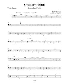 Partition Trombone, Symphony No.18, B-flat major, Rondeau, Michel par Michel Rondeau