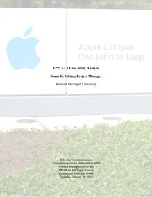 APPLE: A Case Study Analysis Shane R. Mittan, Project Manager ...