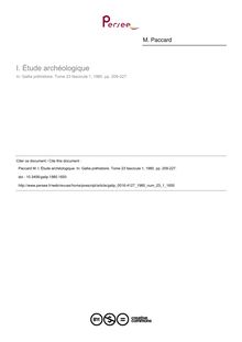 Étude archéologique - article ; n°1 ; vol.23, pg 209-227
