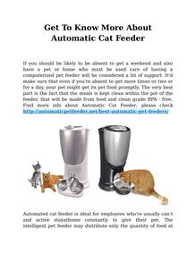 Get To Know More About Automatic Cat Feeder