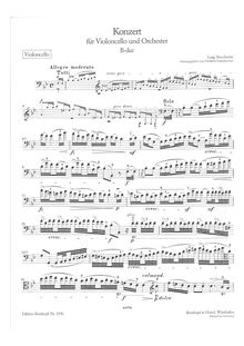 Partition de violoncelle, violoncelle Concerto en B♭ major G.482
