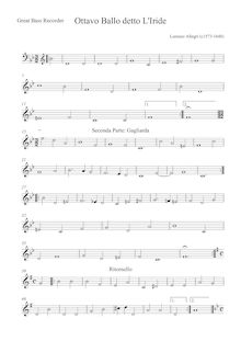 Partition Great basse enregistrement  (aigu clef), Ottavo Ballo detto L Iride