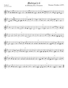 Partition viole de gambe aigue 3, aigu clef, First set of madrigaux par Thomas Weelkes