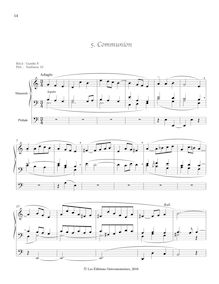 Partition , Communion - Petite improvisation (2) basée sur les troisième et quatrième modes (mi), Petite méthode d’orgue