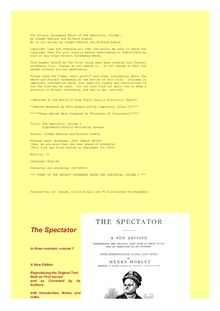 The Spectator, Volume 1 - Eighteenth-Century Periodical Essays