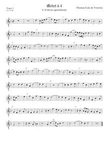 Partition ténor viole de gambe 1, octave aigu clef, O decus apostolicum