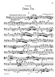 Partition de violoncelle, Piano Trio No.3, Op.110, Schumann, Robert par Robert Schumann