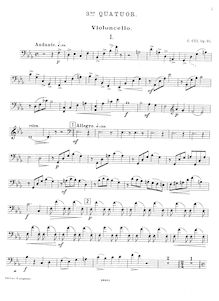 Partition violoncelle, corde quatuor No.3, Troisième quatour, E♭ major