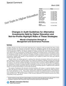 Changes in Audit Guidelines for Alternative Investments Held by Higher  Education and Not-for-Profits