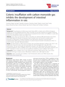 Colonic insufflation with carbon monoxide gas inhibits the development of intestinal inflammation in rats