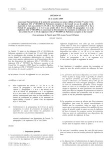 Décision S5 du 2 octobre 2009 concernant l’interprétation de la notion  de prestations en nature