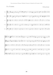 Partition Score Coranta, Newe ausserlesene Paduanen, Galliarden, Cantzonen, Allmand und Couranten