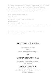 Plutarch s Lives Volume III.
