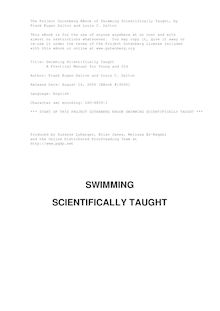Swimming Scientifically Taught - A Practical Manual for Young and Old