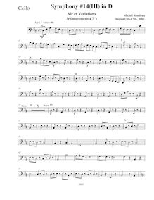 Partition violoncelles, Symphony No.14, D major, Rondeau, Michel par Michel Rondeau