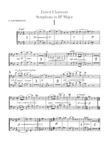 Partition basson 1/2, 3, Symphony en B-flat major, Chausson, Ernest