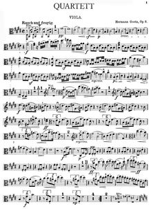 Partition de viole de gambe, Piano quatuor, Goetz, Hermann