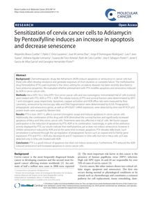 Sensitization of cervix cancer cells to Adriamycin by Pentoxifylline induces an increase in apoptosis and decrease senescence
