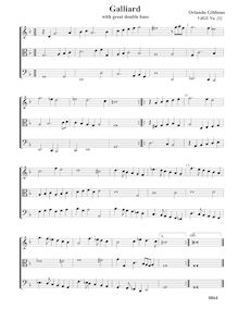 Partition Galliard VdGS No.1 - partition complète, Galliard pour 3 violes de gambe