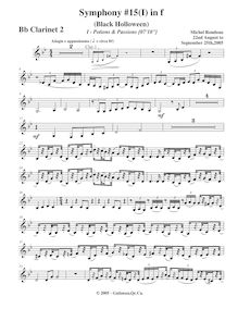 Partition clarinette 2, Symphony No.15  Black Halloween , F minor par Michel Rondeau