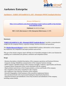 Aarkstore - SARIA AS GmbH & Co. KG - Strategic SWOT Analysis Review