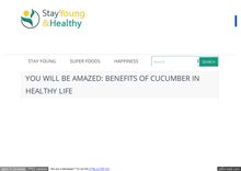 Benefits of Cucumber in Healthy Life