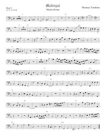 Partition viole de basse 2, Music divine, Tomkins, Thomas