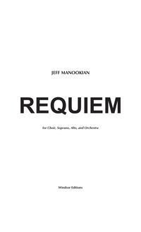 Partition compléte, Requiem, pour SATB chœur, Soprano, Alto, et orchestre