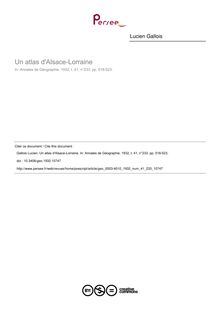 Un atlas d Alsace-Lorraine - article ; n°233 ; vol.41, pg 518-523