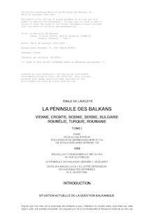 La Péninsule Des Balkans par Émile de Laveleye