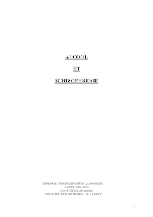 ALCOOL ET SCHIZOPHRENIE